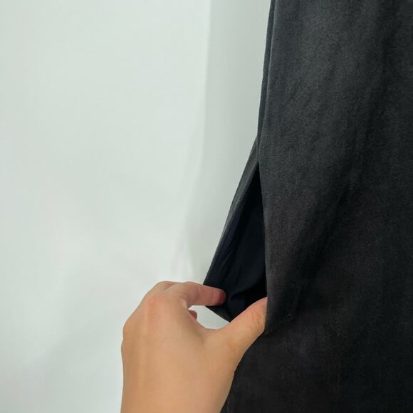 J. McLaughlin Gray Faux Suede Short Sleeve Swing Dress - Picture 6 of 7